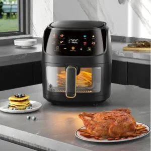 6L Large Capacity Colorful Touch Screen Air Fryer - Multi-Functional, Adjustable Time and Temperature, Convenient for Healthy Home Cooking, Space-Saving Design, Easy to Clean, and Energy Efficient