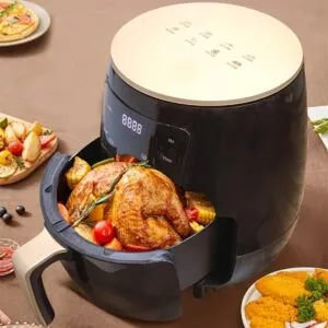 4.5L Large Capacity Air Fryer Plus - Fully Automatic Multi-Functional Touch Screen French Fries Machine with Easy Cooking Presets, Healthy Oil-Free Cooking, and Space-Saving Design for Home Kitchen