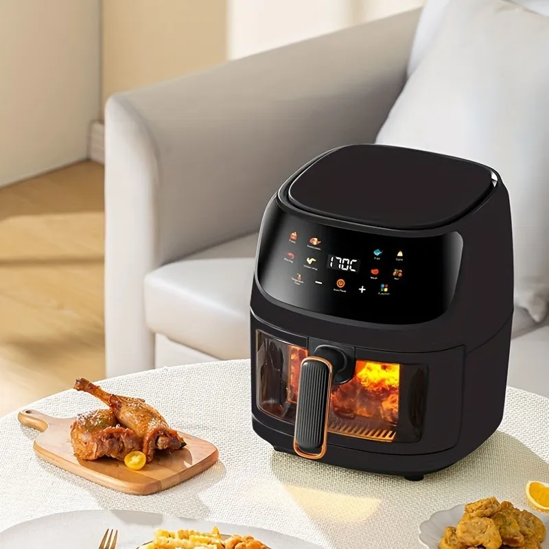 6L Large Capacity Colorful Touch Screen Air Fryer - Multi-Functional, Adjustable Time and Temperature, Convenient for Healthy Home Cooking, Space-Saving Design, Easy to Clean, and Energy Efficient - 图片 2