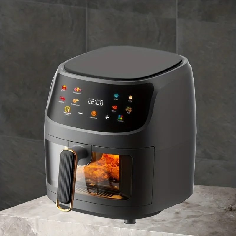 6L Large Capacity Colorful Touch Screen Air Fryer - Multi-Functional, Adjustable Time and Temperature, Convenient for Healthy Home Cooking, Space-Saving Design, Easy to Clean, and Energy Efficient - 图片 3